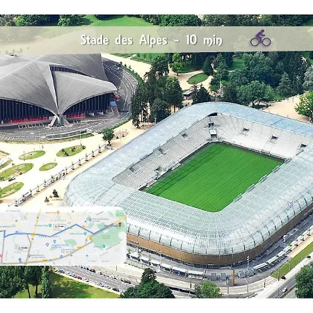 Le 62 - Spacieux T2 - Garage Gratuit, Jardin, Tram * 그르노블