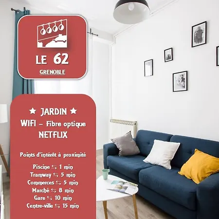 Le 62 - Spacieux T2 - Garage Gratuit, Jardin, Tram 아파트 *